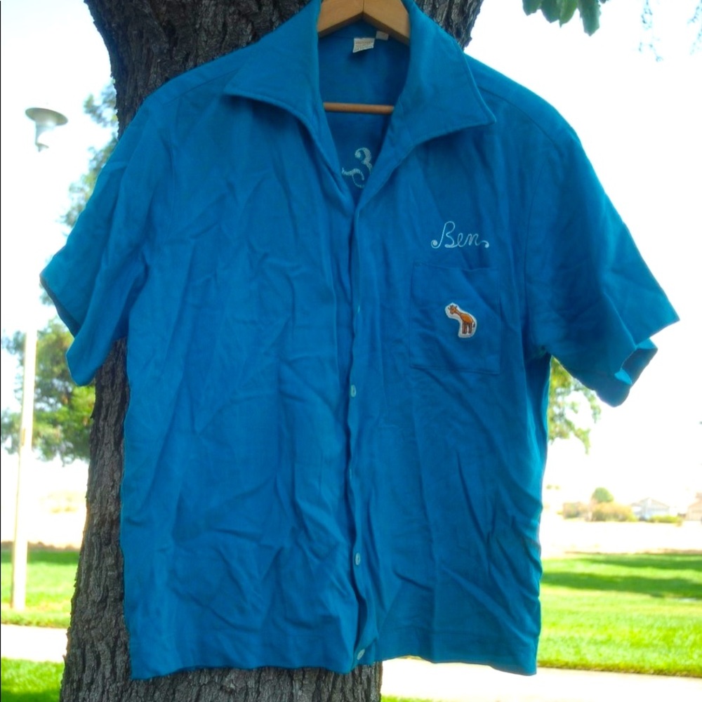 Vintage chainstitch 1950’s bowling shirt size L